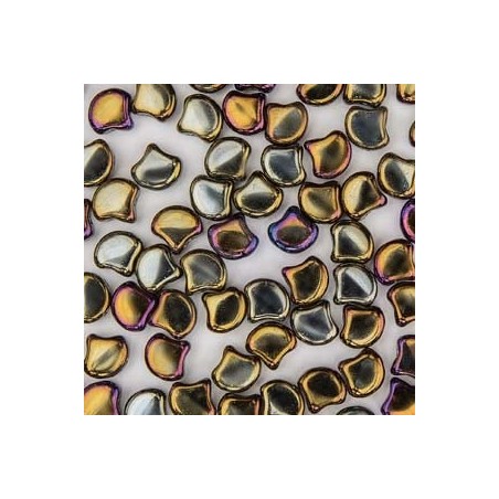 Ginko Bead 7x7,5mm - jet brown iris - 10 GRAMMI