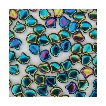 Ginko Bead 7x7,5mm - jet green iris - 10 Grammi