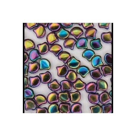 Ginko Bead 7x7,5mm - jet red iris - 10 GRAMMI