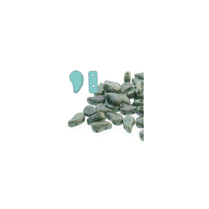 Paisley duo 8x5mm- chalk green luster - 10 grams