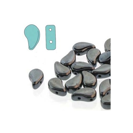 Paisley duo 8x5mm- jet hematite - 10 grams