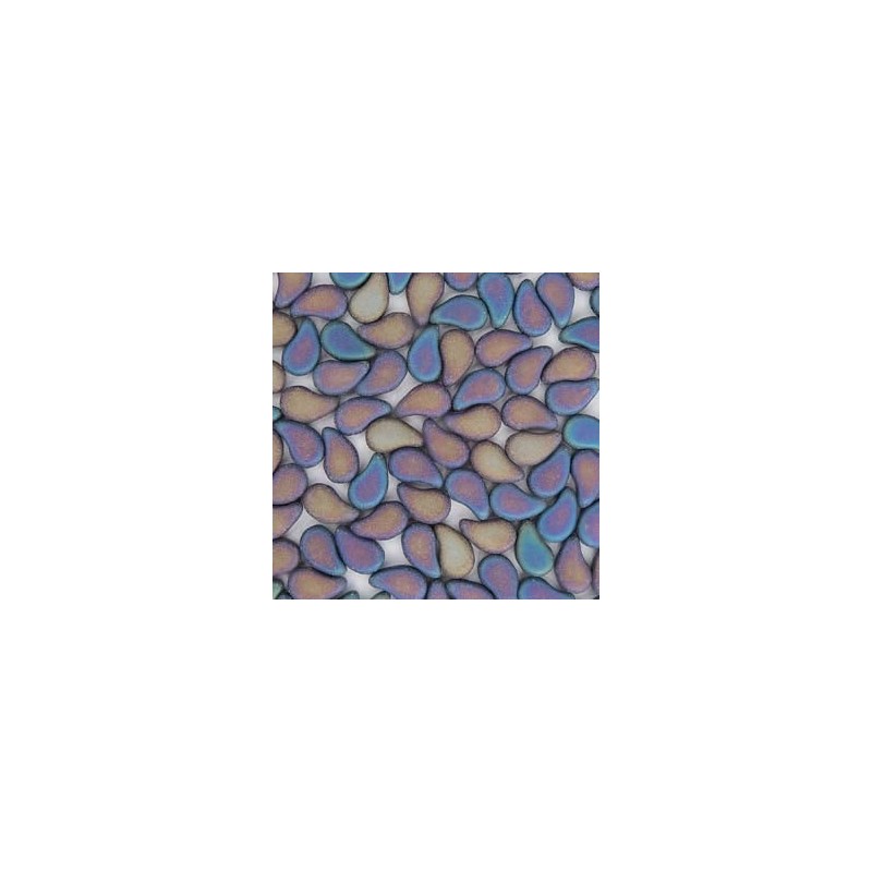 Paisley duo 8x5mm- jet rnbw iris mat- 10 grams