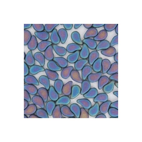 Paisley duo 8x5mm- jet blue iris mat- 10 grams