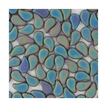 Paisley duo 8x5mm- jet green iris mat- 10 grammi