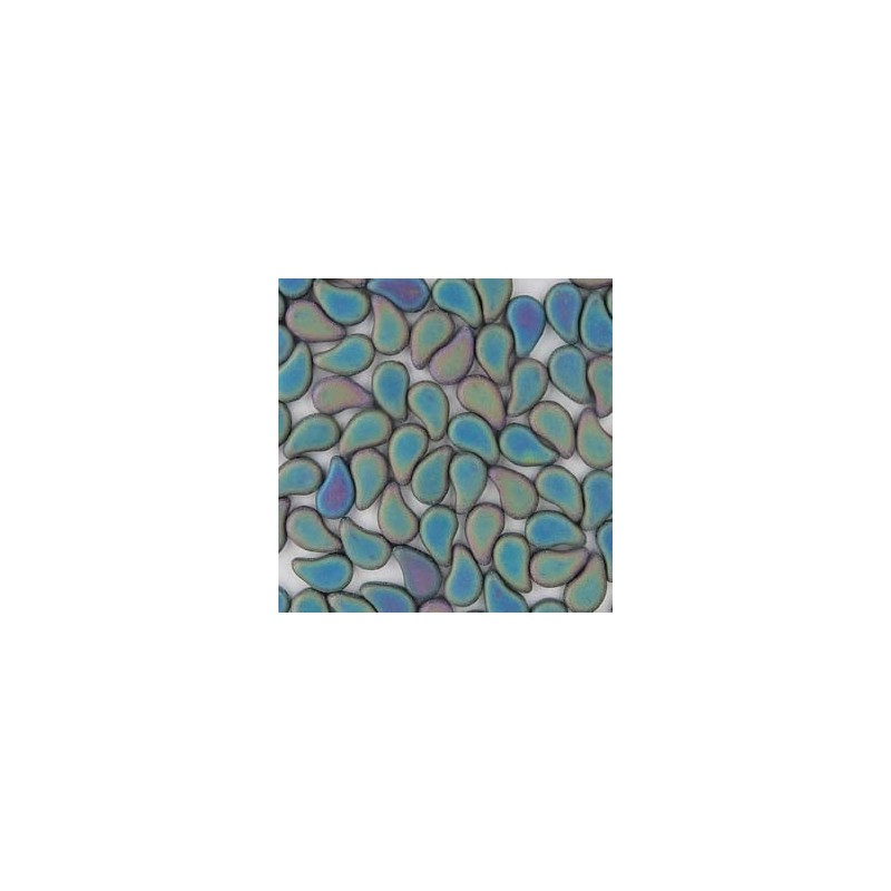 Paisley duo 8x5mm- jet green iris mat- 10 grams