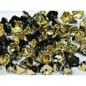 Flower cup 7x5mm - jet amber- 25 pezzi
