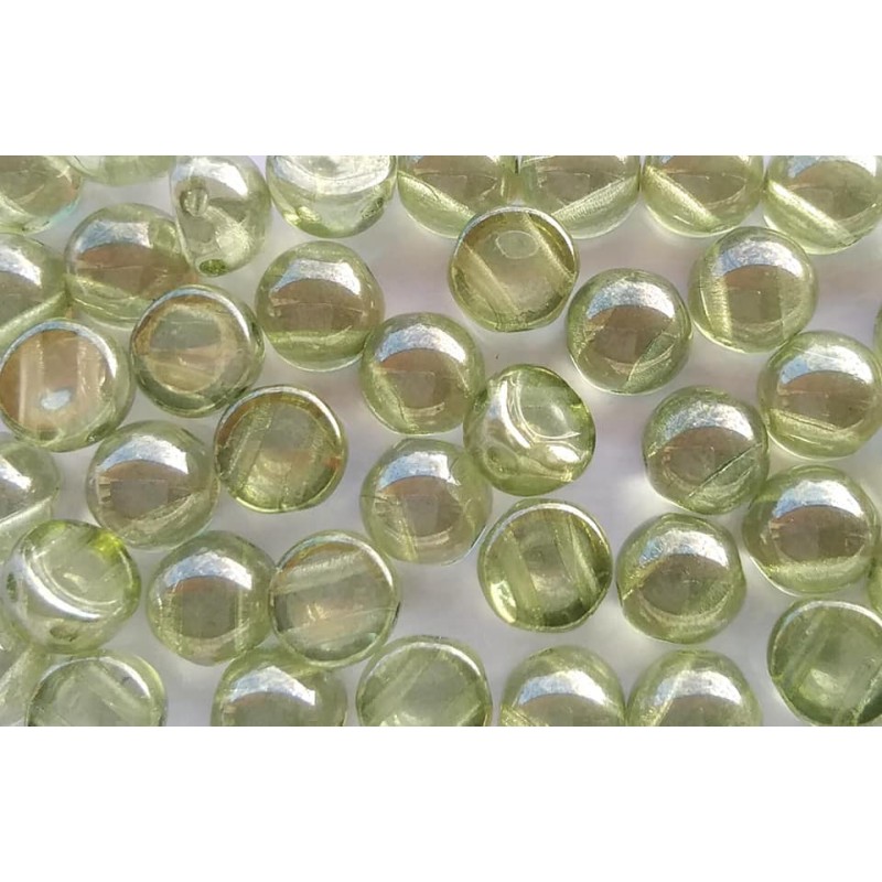 Hole Cabochon Double Hole - 6 Mm - crystal mint...